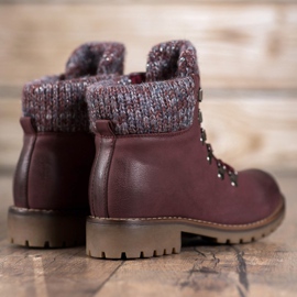 SHELOVET Stivaletti allacciati bordeaux rosso 1