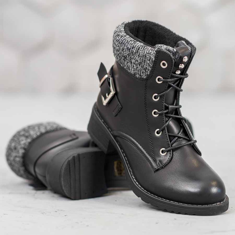 SHELOVET Lati neri con lacci nero 1