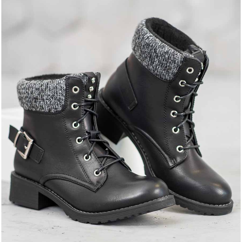 SHELOVET Lati neri con lacci nero 2