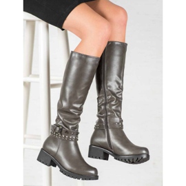 Nio Nio Stivali con piattaforma grigio 1