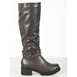 Nio Nio Stivali con piattaforma grigio 2