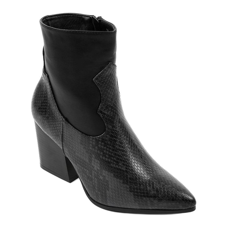 Stivaletti neri sul post serpente YK-117 nero 1