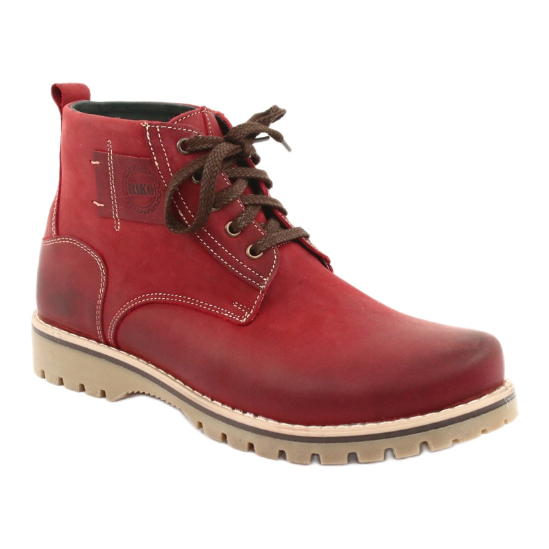 Stivaletti invernali con lacci Riko 888 rosso 1