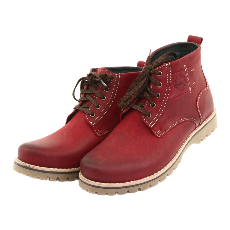 Stivaletti invernali con lacci Riko 888 rosso 3