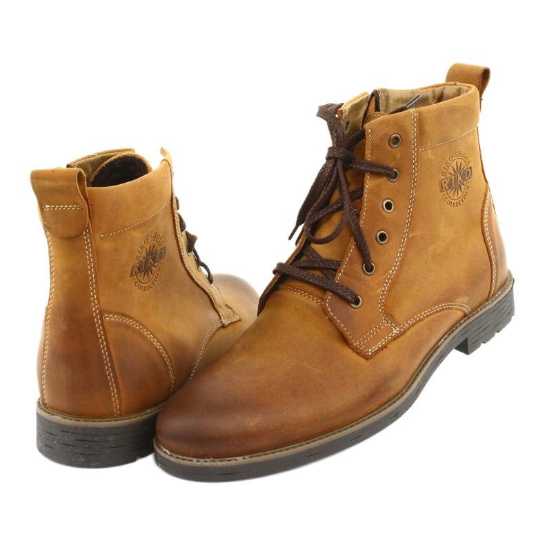 Stivaletti con tacco alto sulla cerniera Crazy Sunny Riko 884 marrone giallo 4