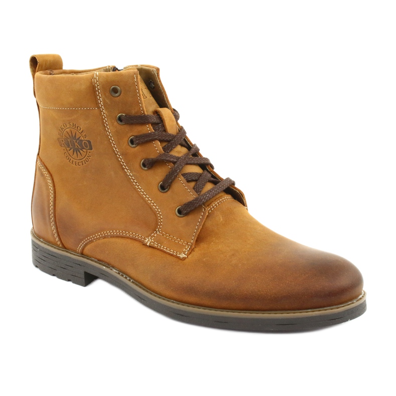 Stivaletti con tacco alto sulla cerniera Crazy Sunny Riko 884 marrone giallo 1