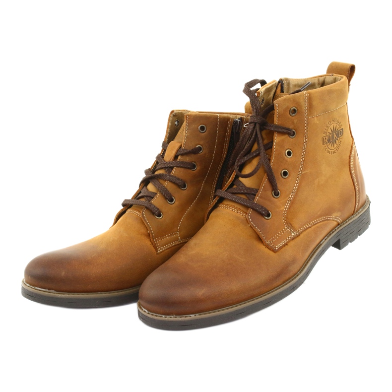 Stivaletti con tacco alto sulla cerniera Crazy Sunny Riko 884 marrone giallo 3