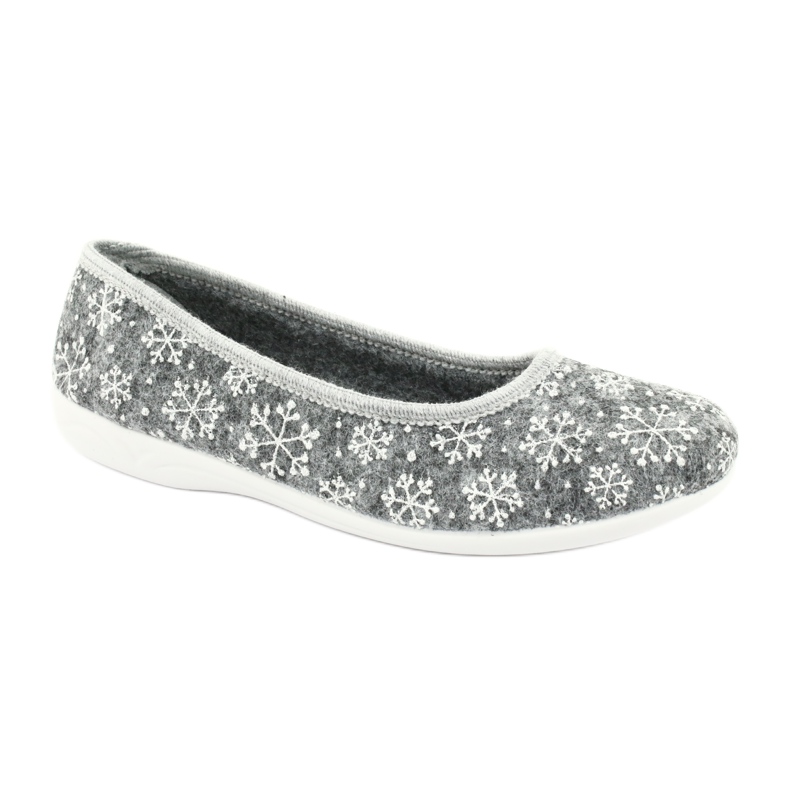 Pantofole in feltro Adanex 24213 fiocco di neve bianco grigio 1
