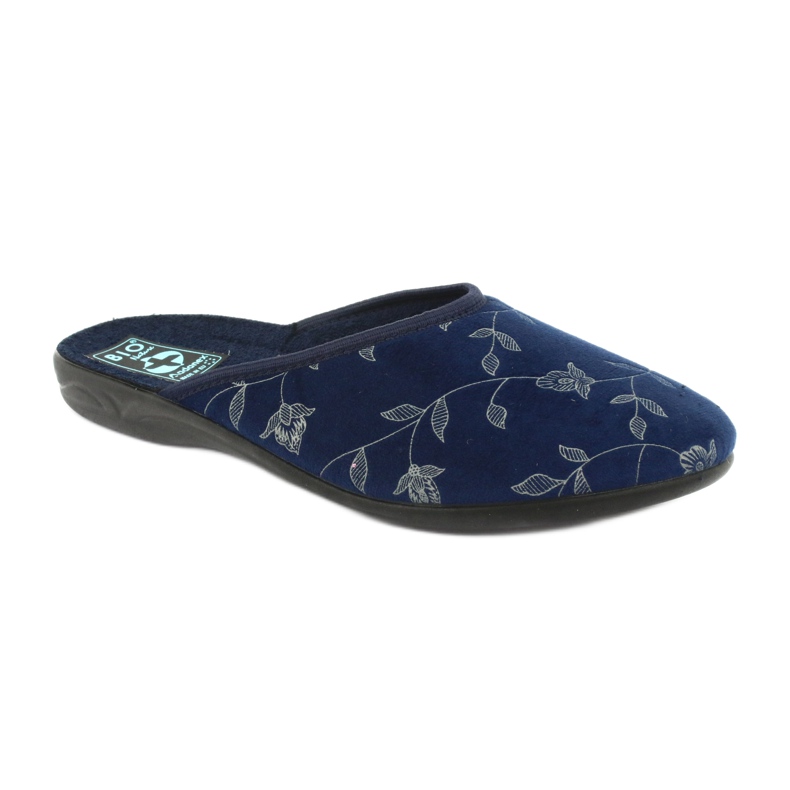 Pantofole velour Adanex 18112 blu navy nero 1