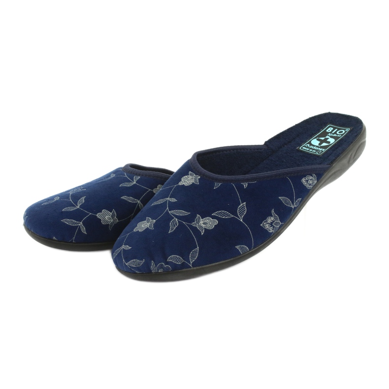 Pantofole velour Adanex 18112 blu navy nero 3