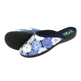Pantofole 3D fiori Adanex 24192 blu navy bianco giallo 4