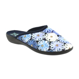 Pantofole 3D fiori Adanex 24192 blu navy bianco giallo 1