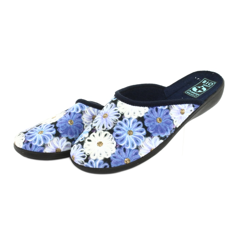 Pantofole 3D fiori Adanex 24192 blu navy bianco giallo 3