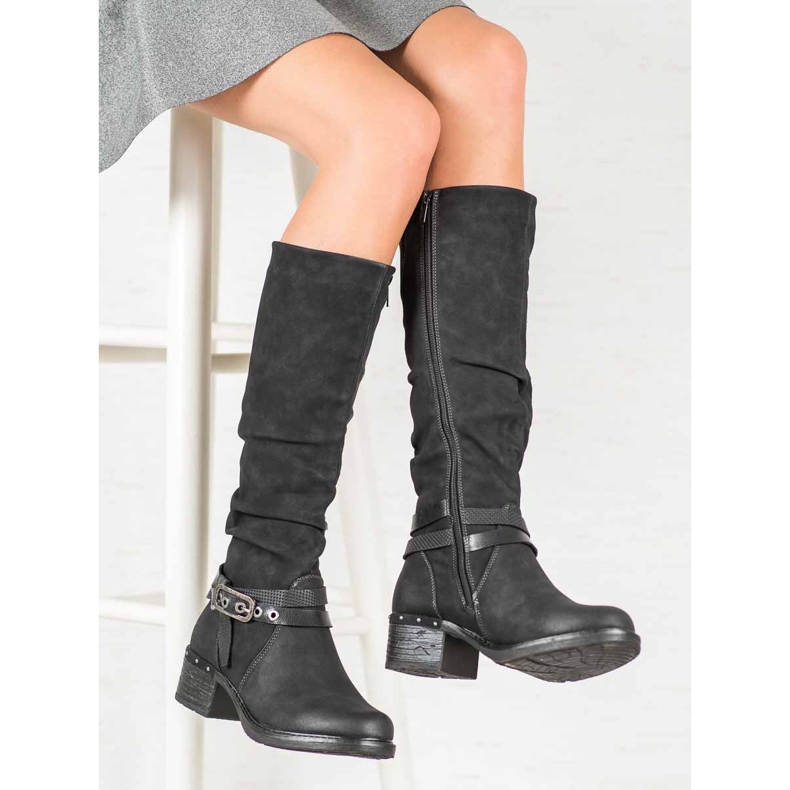 SHELOVET Stivali Con Cintura Decorativa nero 2