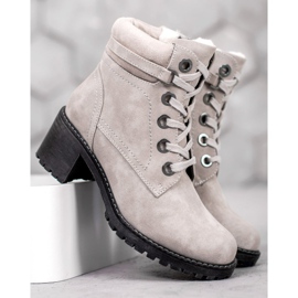 Goodin Stivali caldi con tacco alto grigio 2