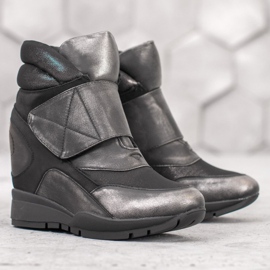 Sergio Leone Scarpe da ginnastica con velcro grigio 2