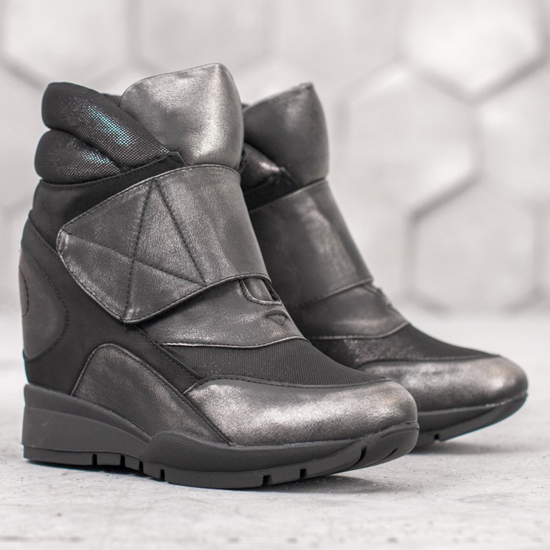 Sergio Leone Scarpe da ginnastica con velcro grigio 2