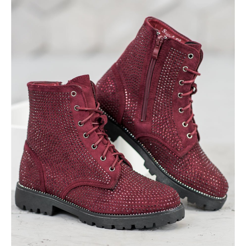 Sweet Shoes Stivali in camoscio bordeaux rosso 2