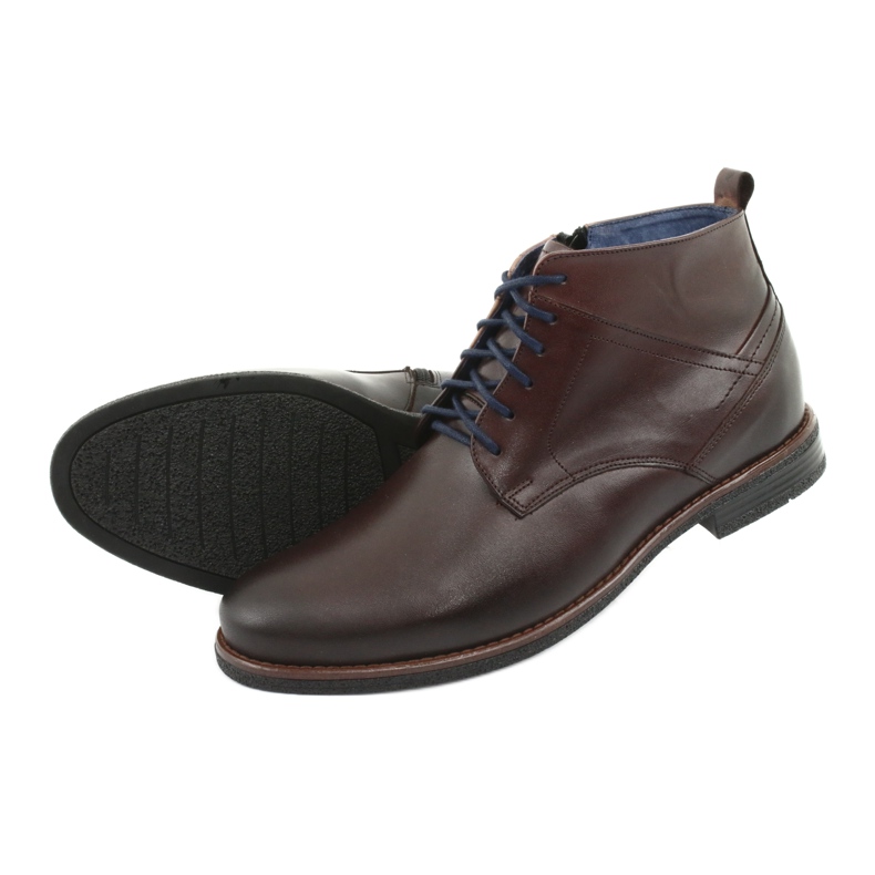 Stivali in pelle sulla cerniera Nikopol 702 marrone 5