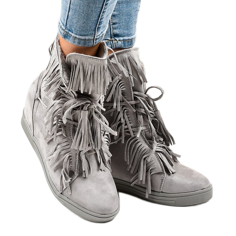 Sneakers grigie H6301A-26 grigio 1