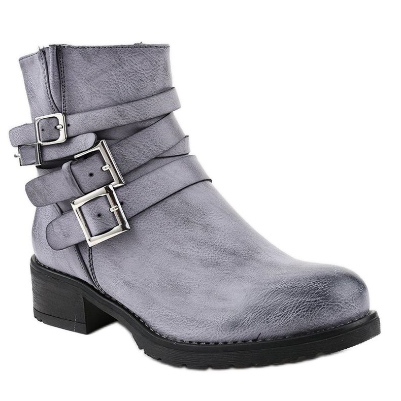 Stivali da donna blu navy con fibbie 548-PA 1
