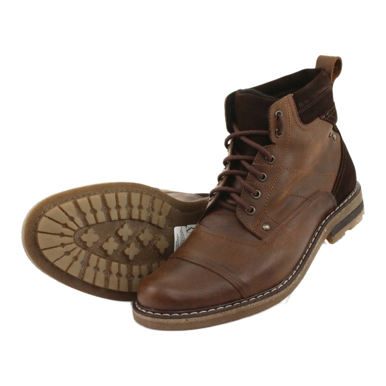 Stivaletti caldi allacciati Moskała BR-4 marrone 5