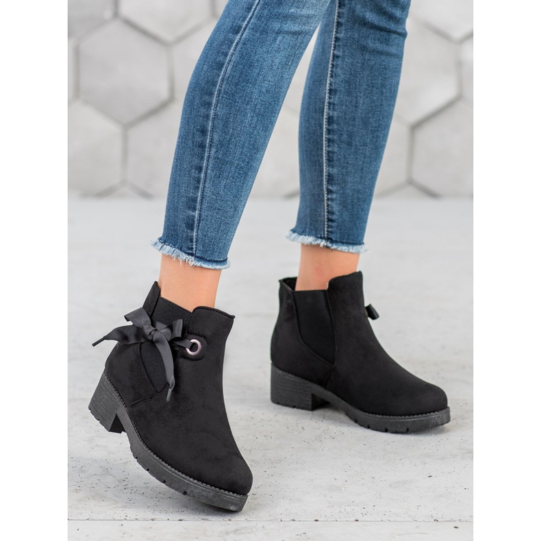 SHELOVET Stivaletti Slip-on Con Fiocco nero 1