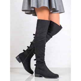 Forever Folie Moschettieri Scamosciati Con Fiocchi nero 1