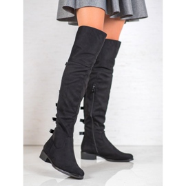 Forever Folie Moschettieri Scamosciati Con Fiocchi nero 2