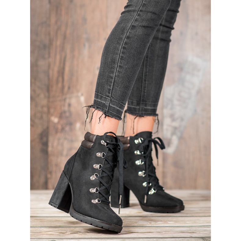 Sweet Shoes Stivaletti stringati su un palo nero 2