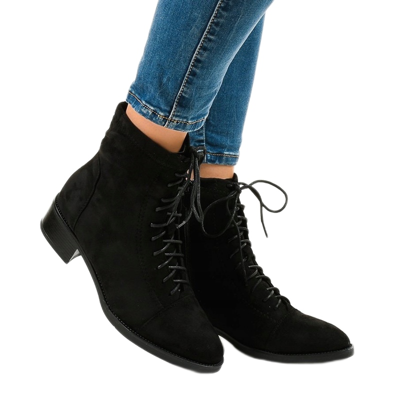 Stivali neri stringati da donna 3127 nero 1