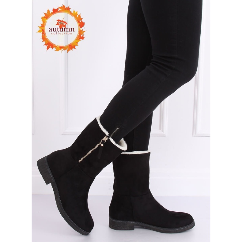 Stivali da donna in camoscio nero S118 Nero 1