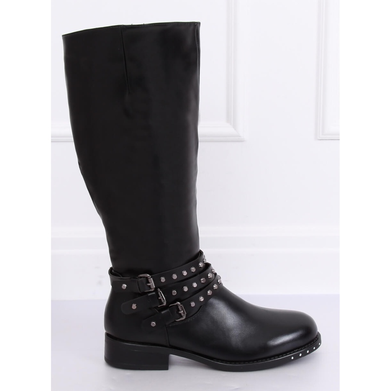 Stivali da equitazione neri con borchie Y208 Black nero 1