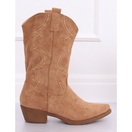 Stivali da cowboy beige da donna NC972 Khaki 2