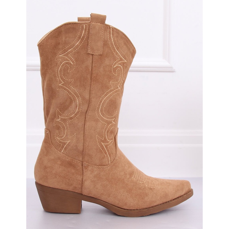 Stivali da cowboy beige da donna NC972 Khaki 2