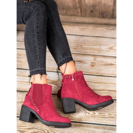 Small Swan Stivaletti Chelsea con frange rosso 1