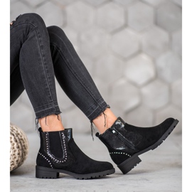 Small Swan Stivaletti Chelsea con stampa serpente nero 2
