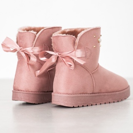 SHELOVET Mukluki con perline rosa 1