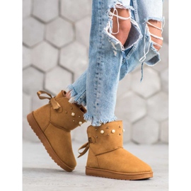 SHELOVET Mukluki con perline beige 1