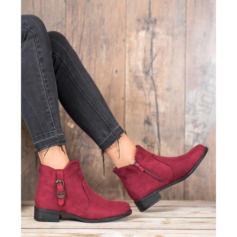 Small Swan Stivali in camoscio rosso 1