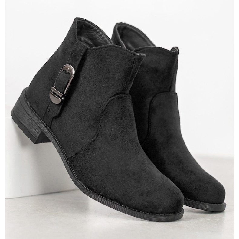 Small Swan Stivali in camoscio nero 1