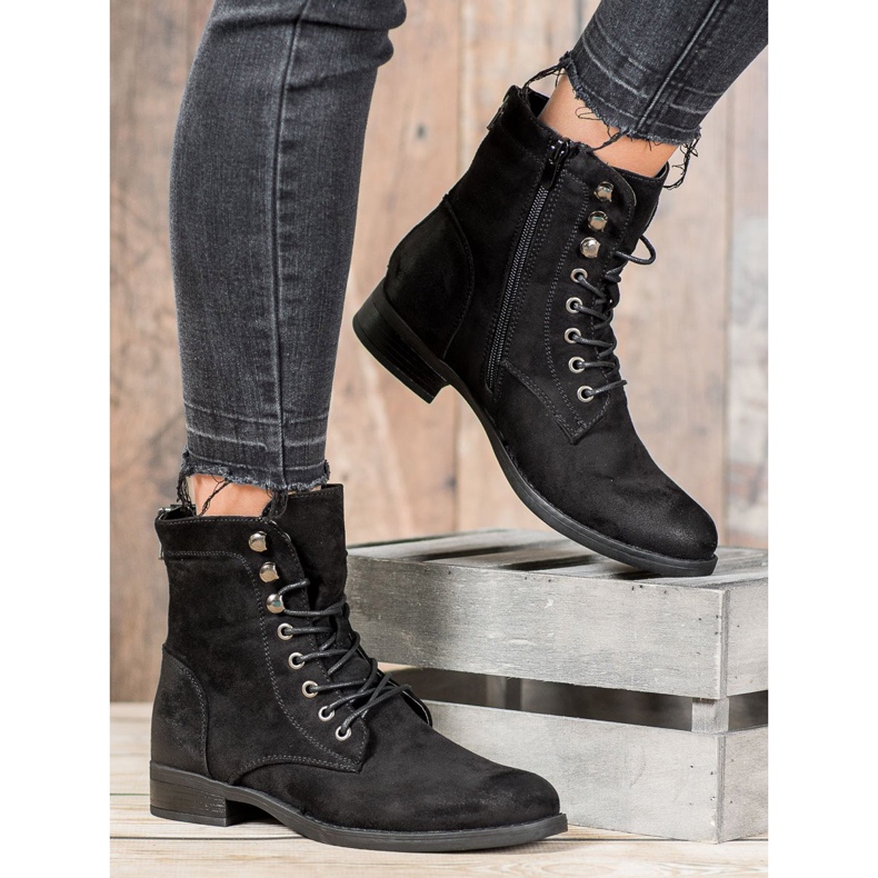 Goodin Trapper eleganti in pelle scamosciata nero 2