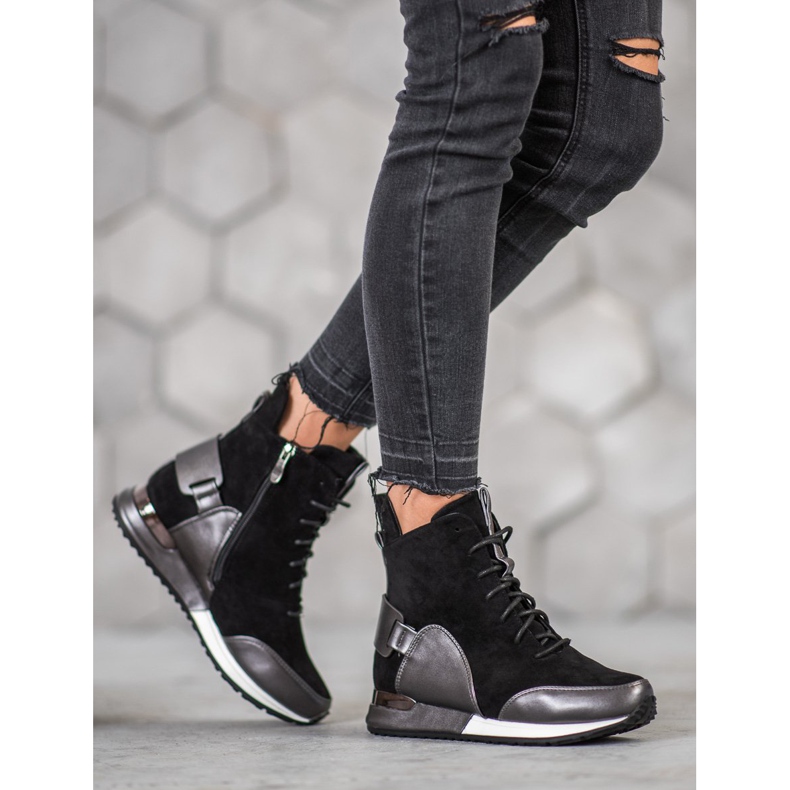 Goodin Scarpe da ginnastica alla moda nero grigio 2