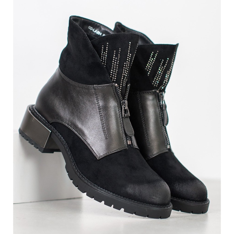 Goodin Stivali alla moda caldi nero grigio 1