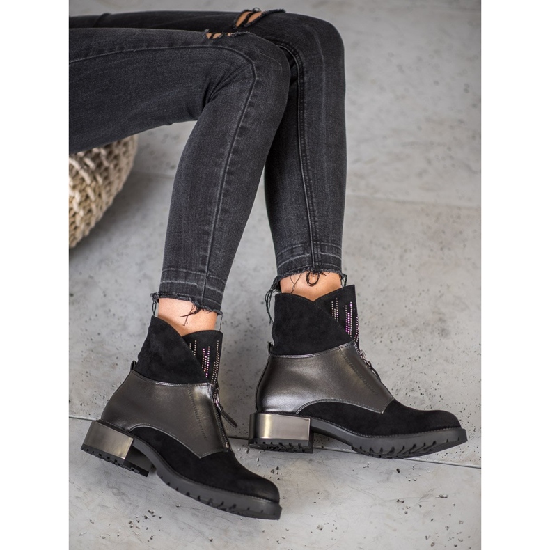 Goodin Stivali alla moda caldi nero grigio 2