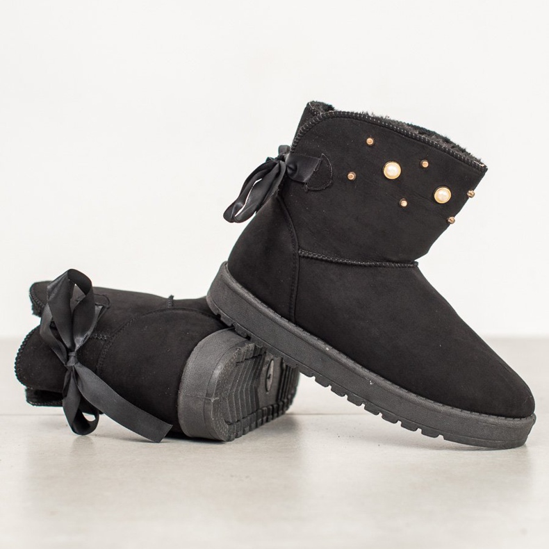 SHELOVET Mukluki con perline nero 1