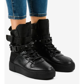 Sneakers basse nere Y-025H nero 1