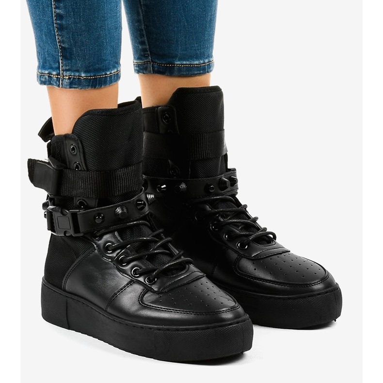 Sneakers basse nere Y-025H nero 1