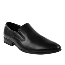Scarpe basse eleganti nere 6-317 mocassini nero 1