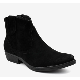 Stivali piatti neri da donna Stivali da cowboy K860 nero 1